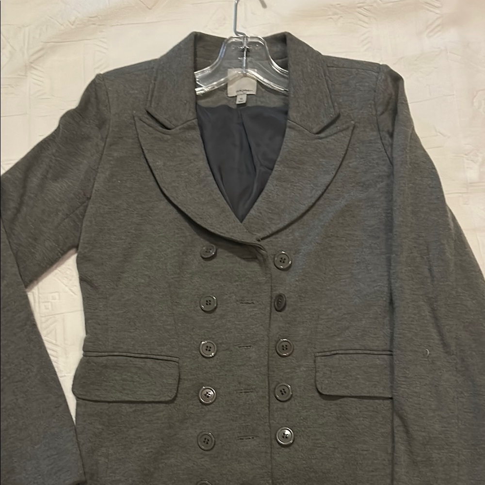 Halogen Gray Blazer Classic Tailored Suit Jacket